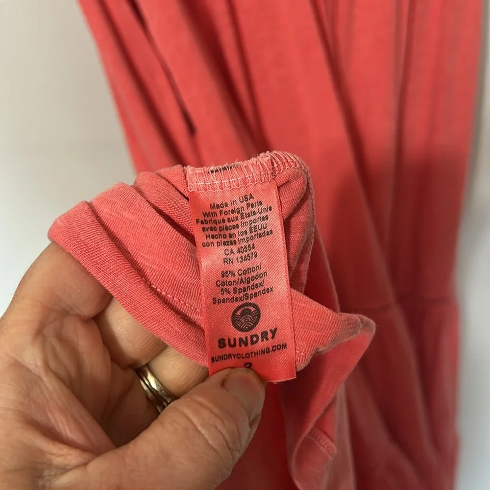 Sundry Coral Colored Tiered Maxi Dress Size 2 - Medium